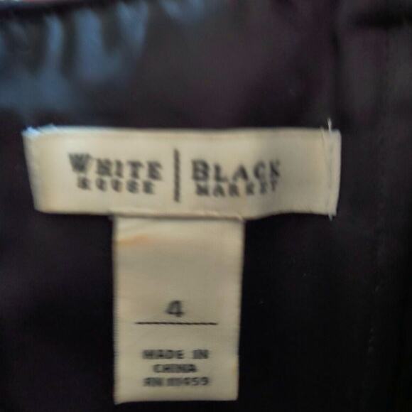 White House Black Market Dress Wmns Sz 4 Black Strapless Beaded Lace Knee Length - Picture 2 of 16